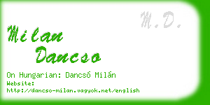 milan dancso business card