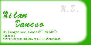 milan dancso business card